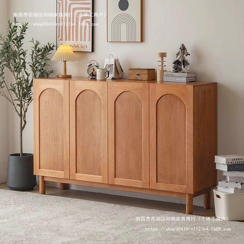 和杨木鞋柜家用多层客厅玄关收纳北欧门口实储物柜简约入户樱桃木
