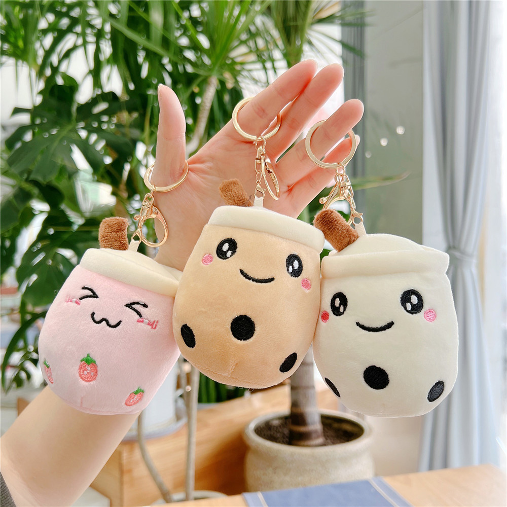 Trending Cartoon Milky Tea Cup Small Pendant Doll Milk Tea Shop Gift Prize Claw Doll Plush Toy Doll Wholesale