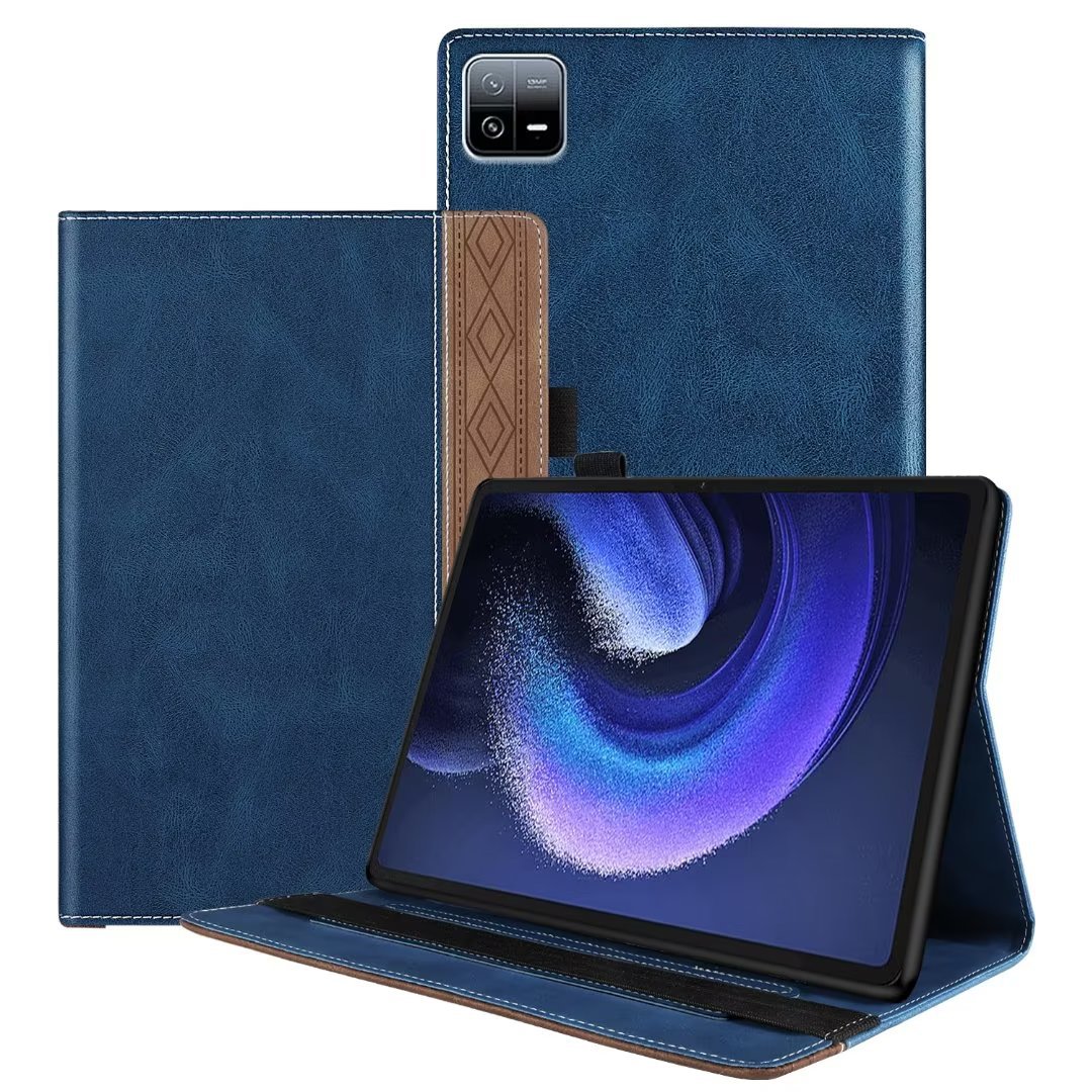 适用于 小米pad6平板皮套 小米6pro复古拼接撞色插卡支架防摔保护