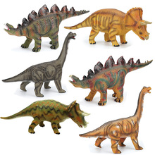 儿童恐龙玩具男孩跨境侏罗纪霸王龙三角龙模型带IC发声搪胶充棉