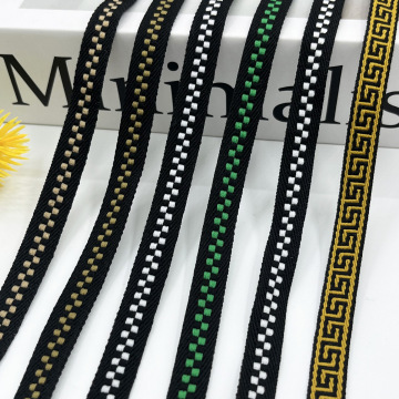 新款彩色格子弹力提花织带厂家 家纺裤边包边t恤童装服装辅料批发