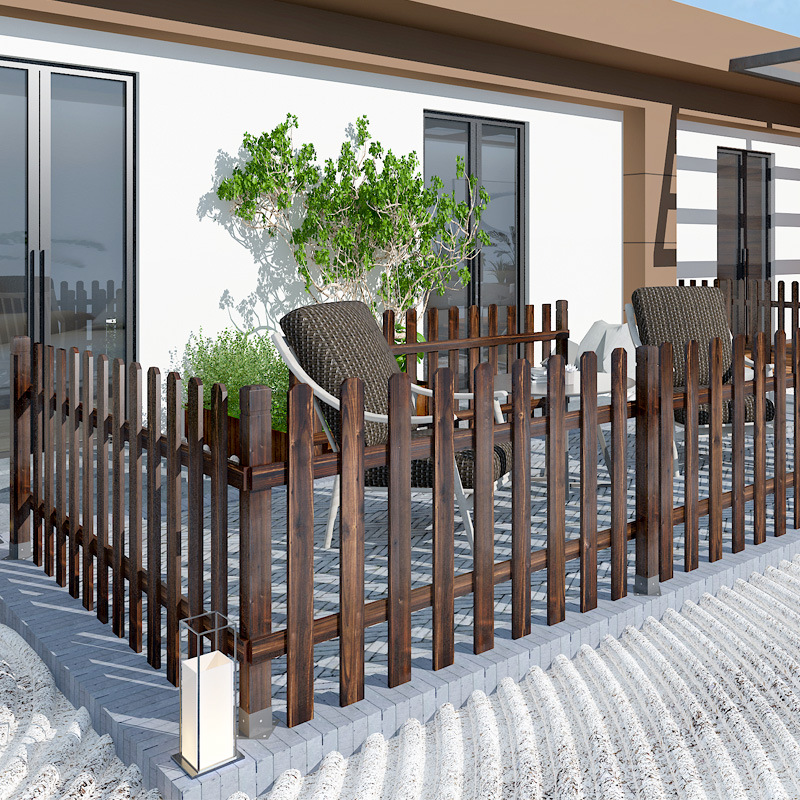 花园防腐木栅栏围栏篱笆室外围墙护栏菜园庭院围栏农村户外木栏栅