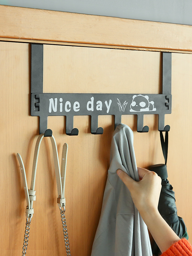 创意门背式挂衣钩衣帽钩卡通壁挂门上挂衣架可拆免钉无痕门后挂钩