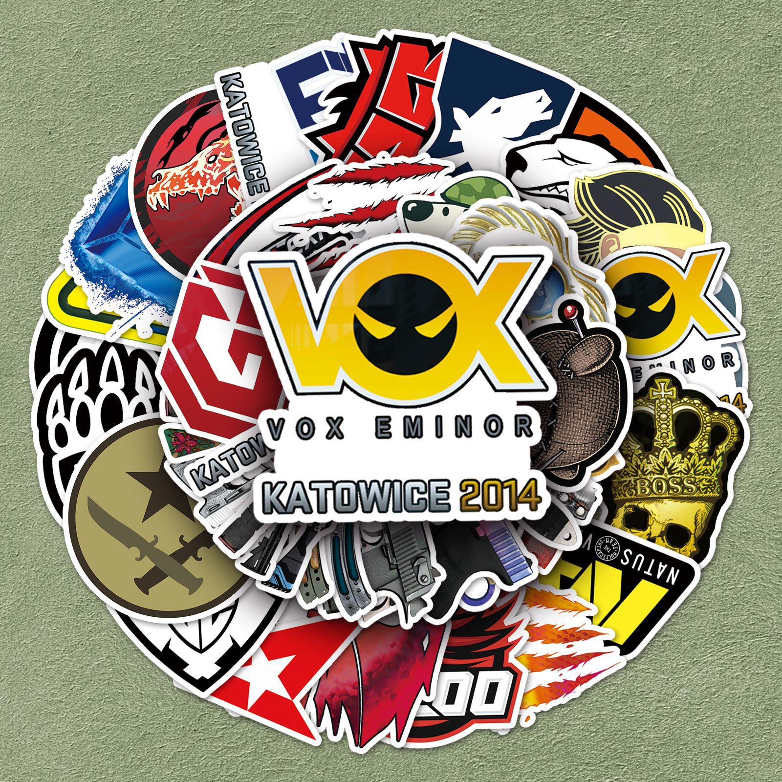 跨境52张csgo卡通个性创意涂鸦防水装饰行李箱笔记本电脑游戏贴纸