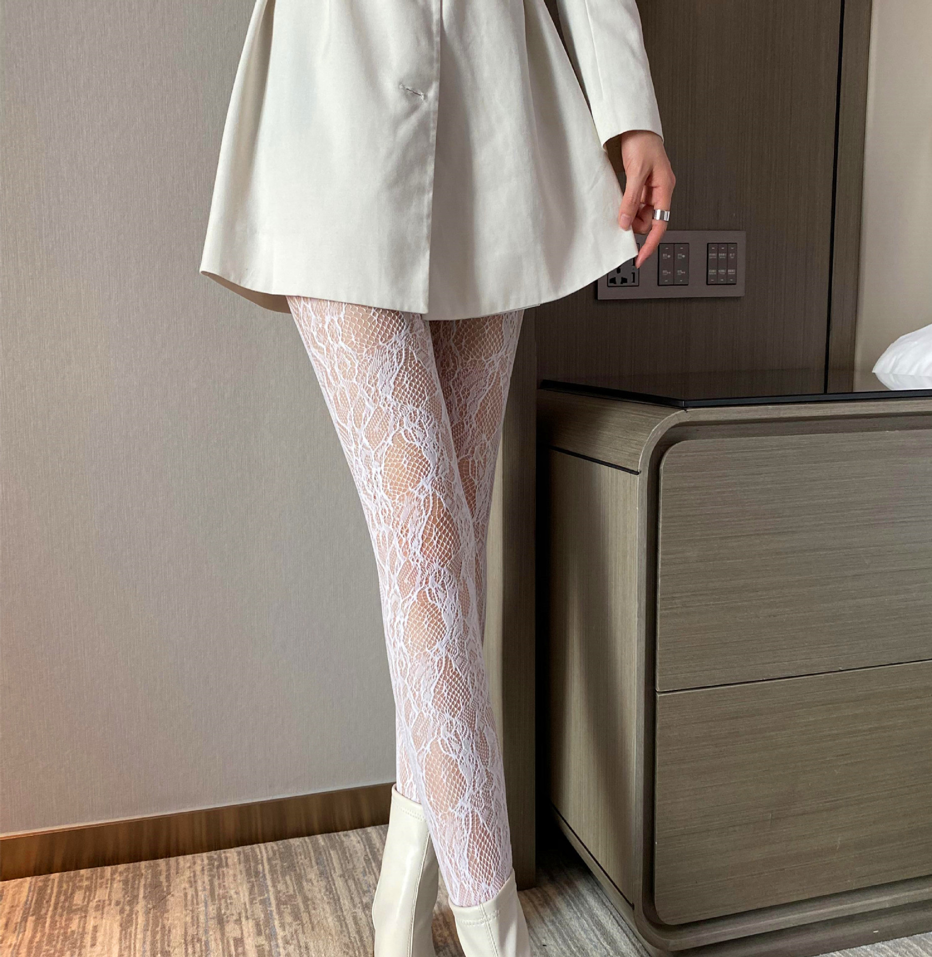 网红字母性感丝袜g渔网袜jk黑丝月亮玫瑰花裤袜小蝴蝶结网袜网衣