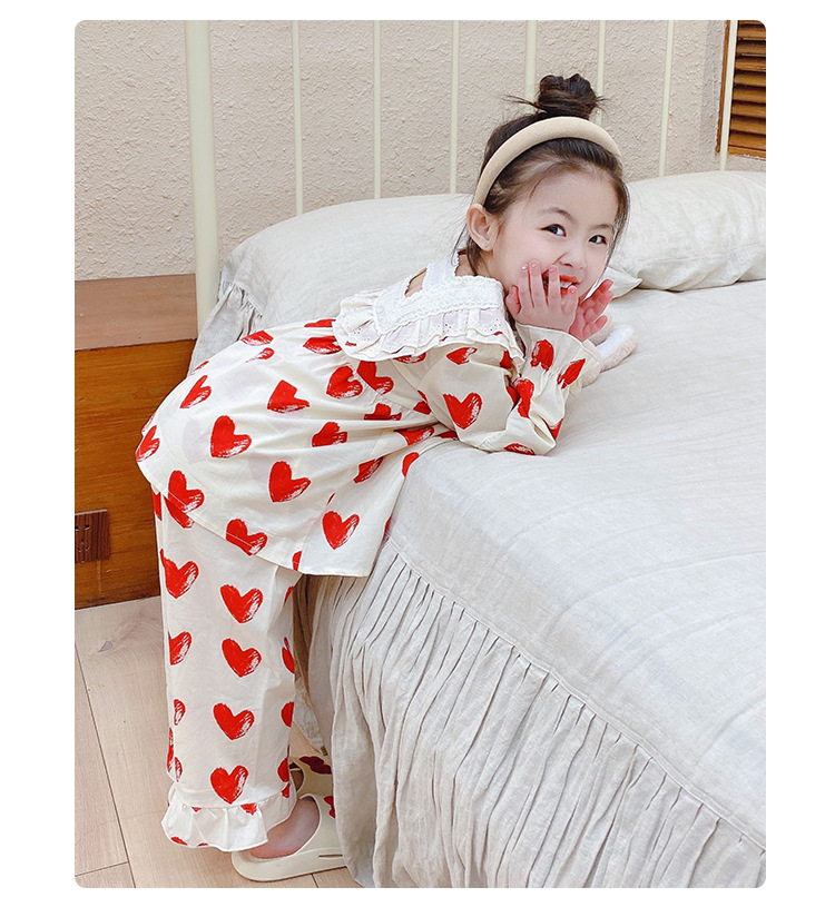 湖州佟佟服饰女童睡衣套装春秋韩国纯棉宝宝家居服小孩儿童居家服