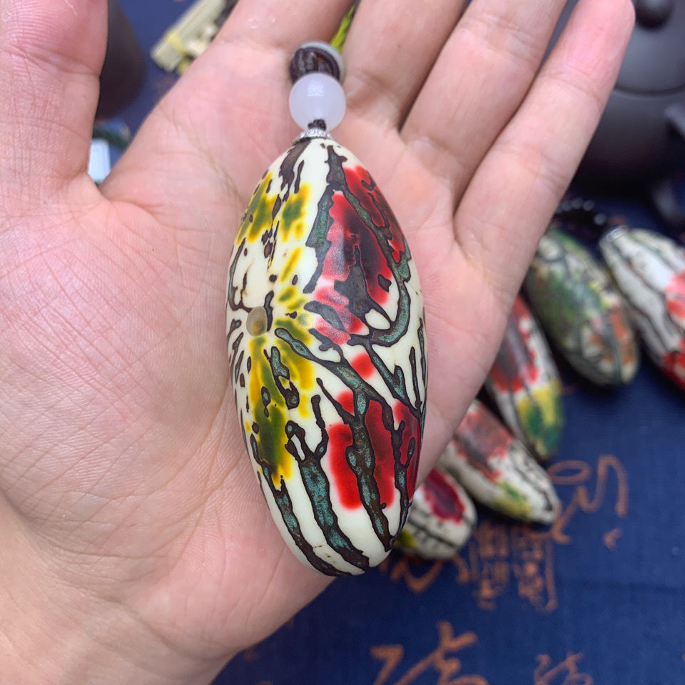 千眼菩提彩果多色手把件绿果红果成品菩提子