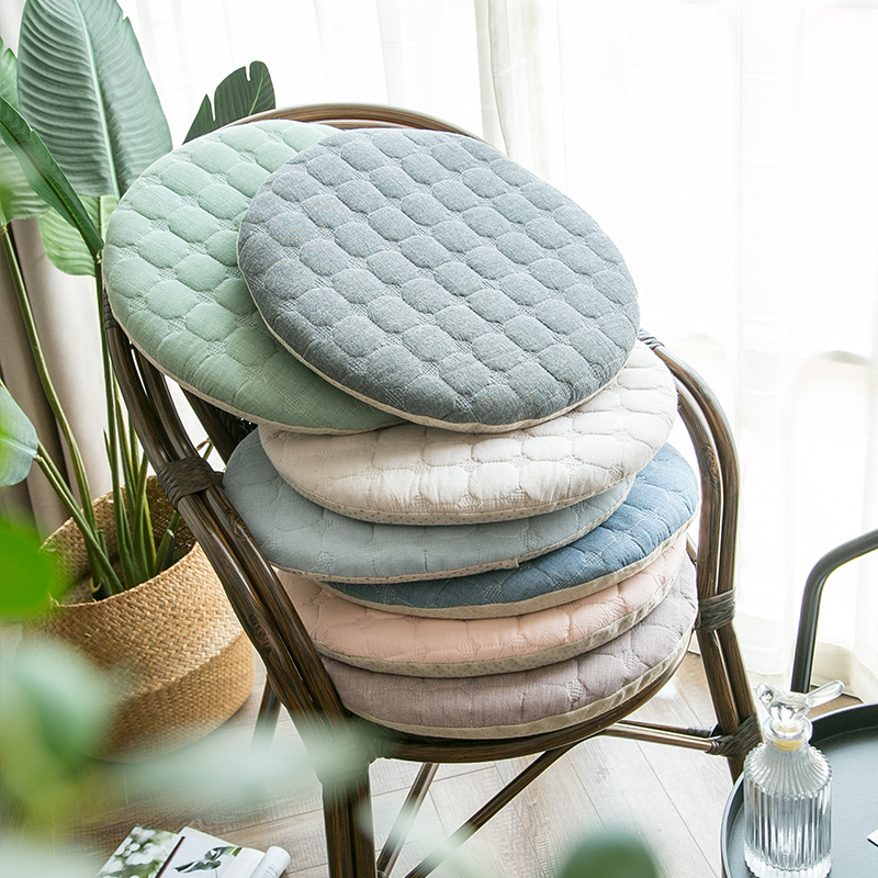 95n四季通用椅子垫圆形榻榻米坐垫加厚藤椅可拆洗久坐不塌软垫子