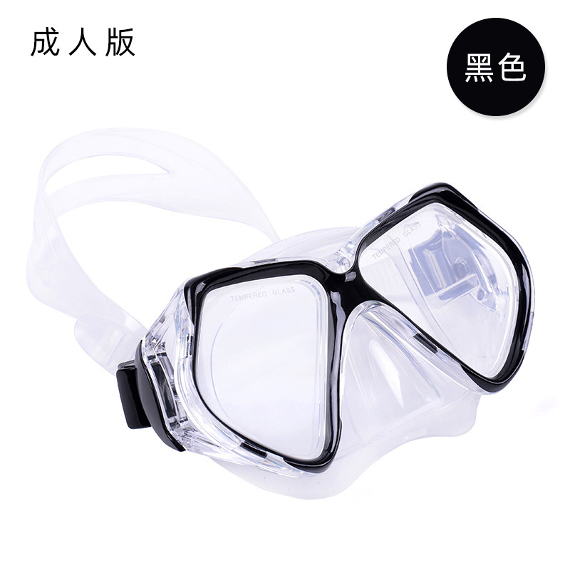 Hd Large Frame Adult Diving Goggles Anti-Choke Snorkeling Floating Diving Pvc Mask Tempered Glass Lens