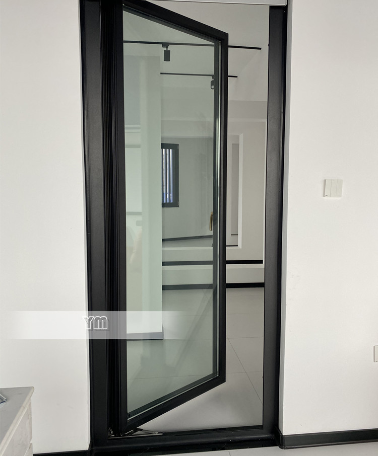 办公室入户门 铝合金平开门定制 断桥玻璃门 双层中空钢化玻璃门