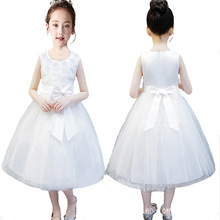 加工定制儿童公主裙女童夏季连衣裙洋气裙子白色女宝宝六一演出服