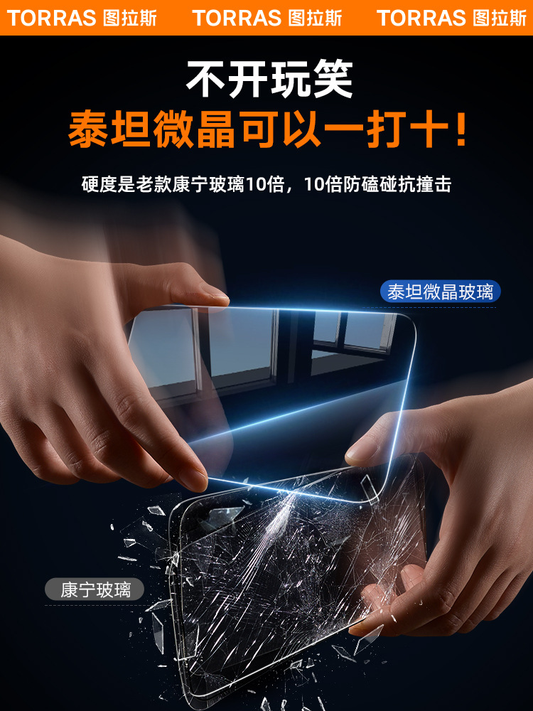 图拉斯苹果15/14/13钢化膜适用iphone15promax手机14pro防摔高清1