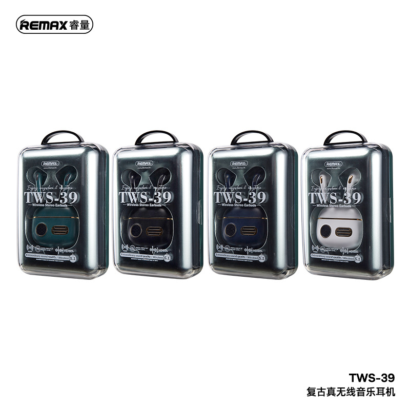 remax睿量 复古真无线音乐耳机5.1适用于苹果华为蓝牙耳机 tws-39