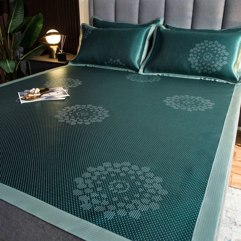 加厚冰藤席三件套藤席凉席冰丝席可折叠水洗1.8米2米0.