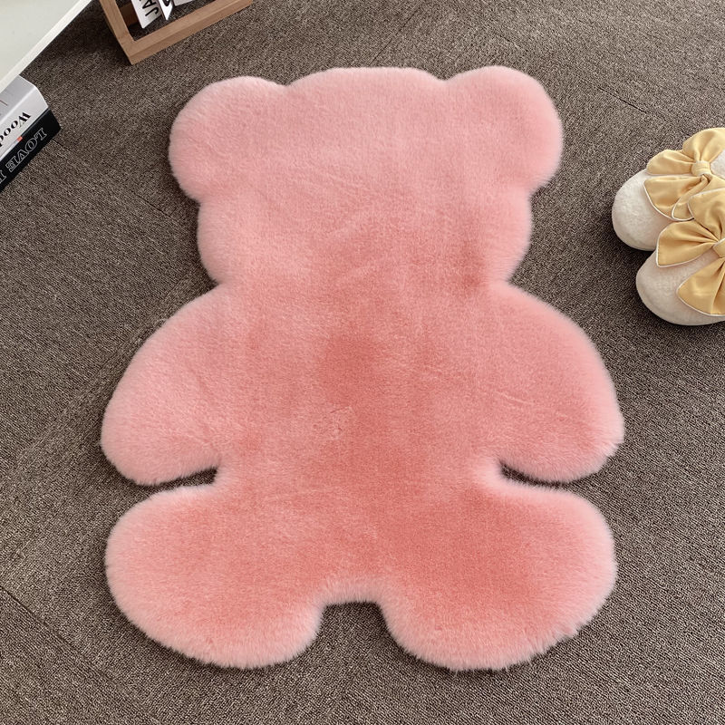 Bedside Blanket Animal Carpet Bedroom Ins Bear Home Indoor Imitation Rabbit Fur Floor Mat Plush Children's Room Bedside Pad