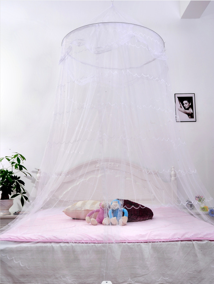 Installation-Free round Top Suspended Mosquito Net Anti Mosquito Gauze Tent 1.5 M 1.8M Bed Princess Wind Floor Encryption Crescent