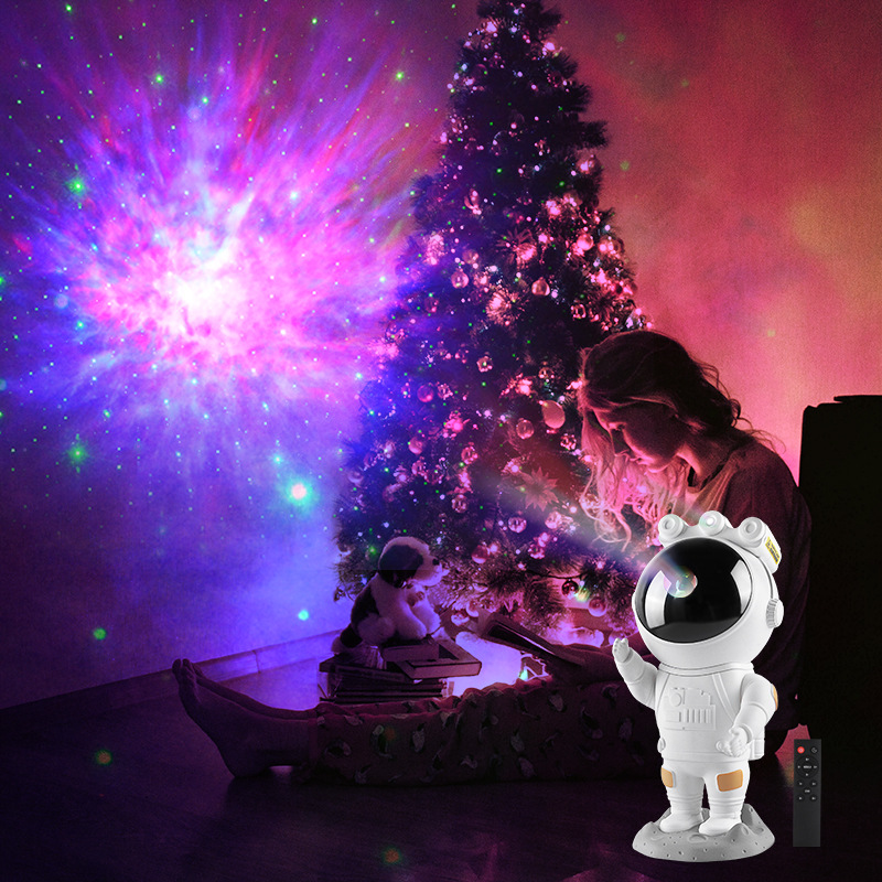 Cross-Border Astronaut Starry Sky Projection Lamp Small Night Lamp Starry Sky Full Color Ambience Light Spaceman Projection Lamp Decoration