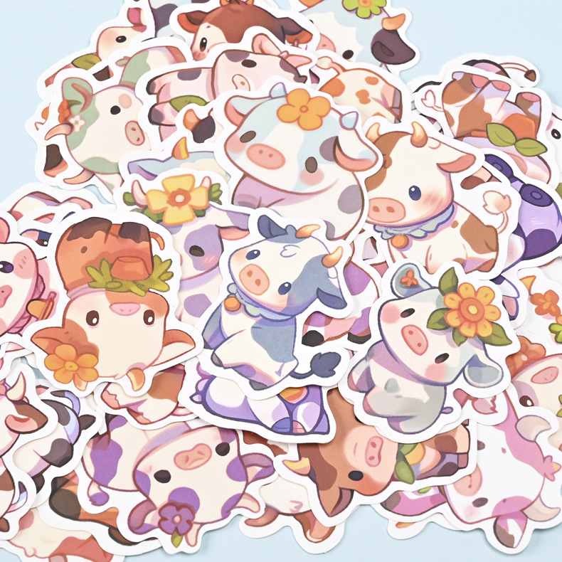 批发彩虹小牛涂鸦贴纸个性装饰贴笔记本行李箱diy防水贴画-阿里巴巴