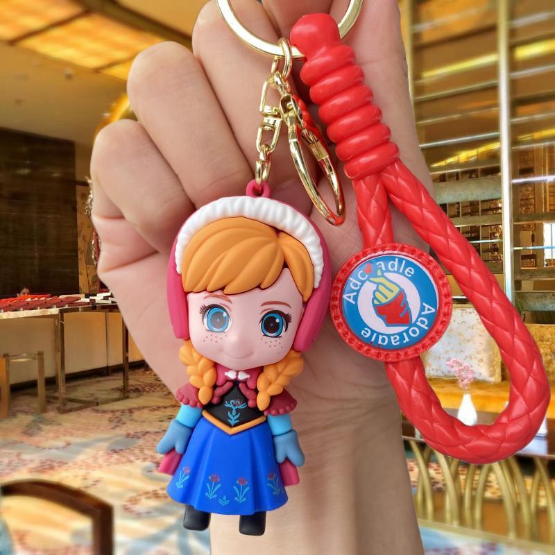 New Frozen Cartoon Doll Keychain Cute Aisha Princess Bag Package Pendant Car Key Chain Wholesale