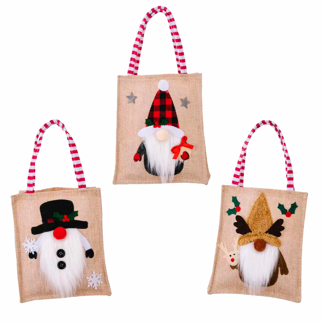 Mingguan Cross-Border New Linen Doll Portable Gift Bag Christmas Gift Bag Kindergarten Gifts Factory Direct Sales
