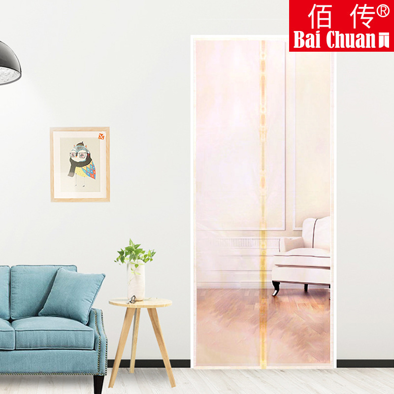 外贸专供防蚊虫冰丝纯色纱门磁性软纱门鸟扣磁性门帘防蚊门帘批发