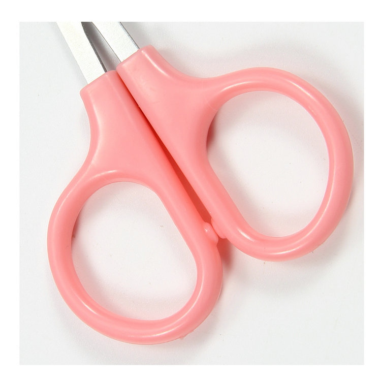 Wholesale Stainless Steel Manual round Head Plastic Nose Hair Scissors Portable Office Children Student Stationery Handmade Small Scissors