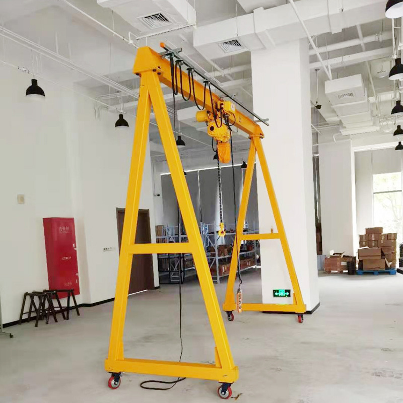 手推移动龙门架 上海晔创1吨移动门机 桥式单梁门机 环链电动葫芦