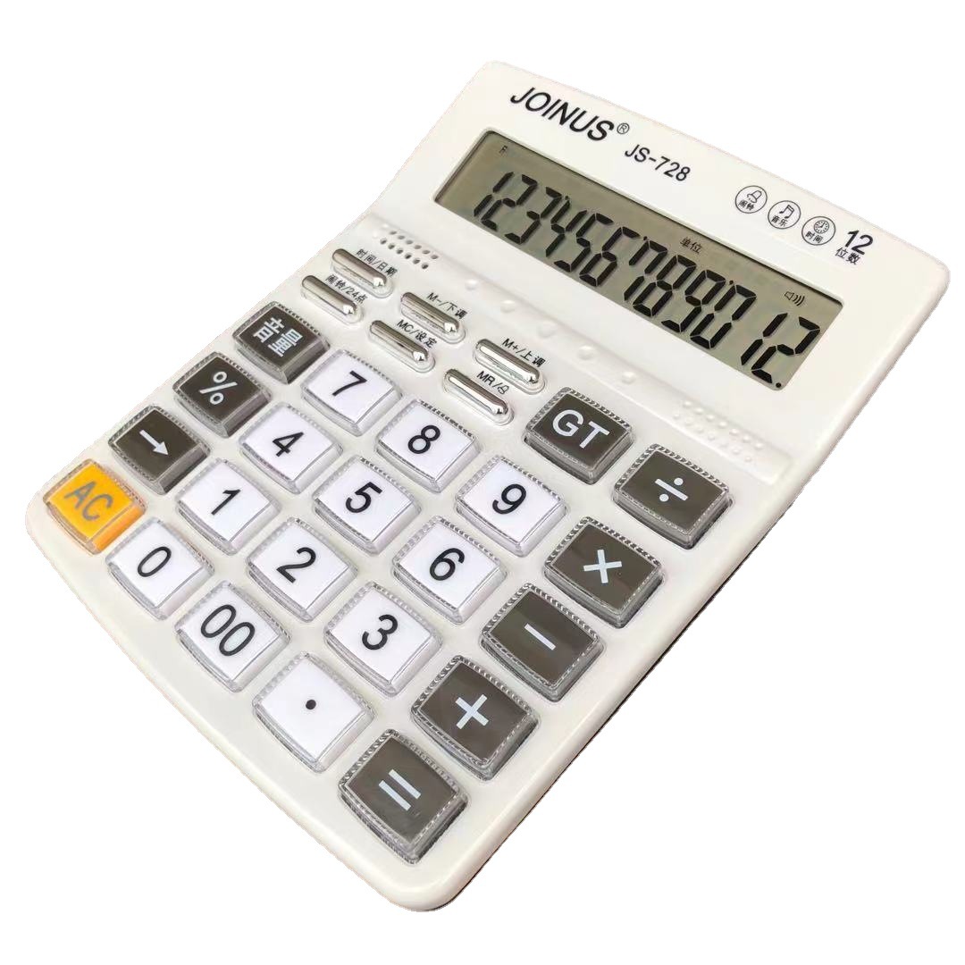 joinus众成牌js-728 真人语音12位计算器 透明按键不易磨损
