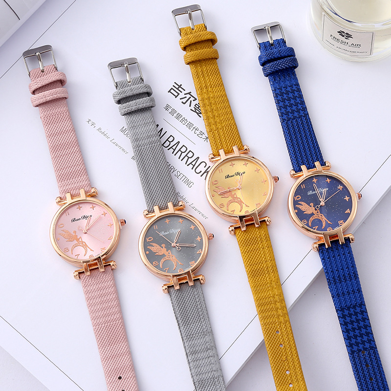 Foreign Trade New Diamond Starry Quartz Watch Ladies Small and Simple Watch Simple Temperament Gift Watch Wholesale