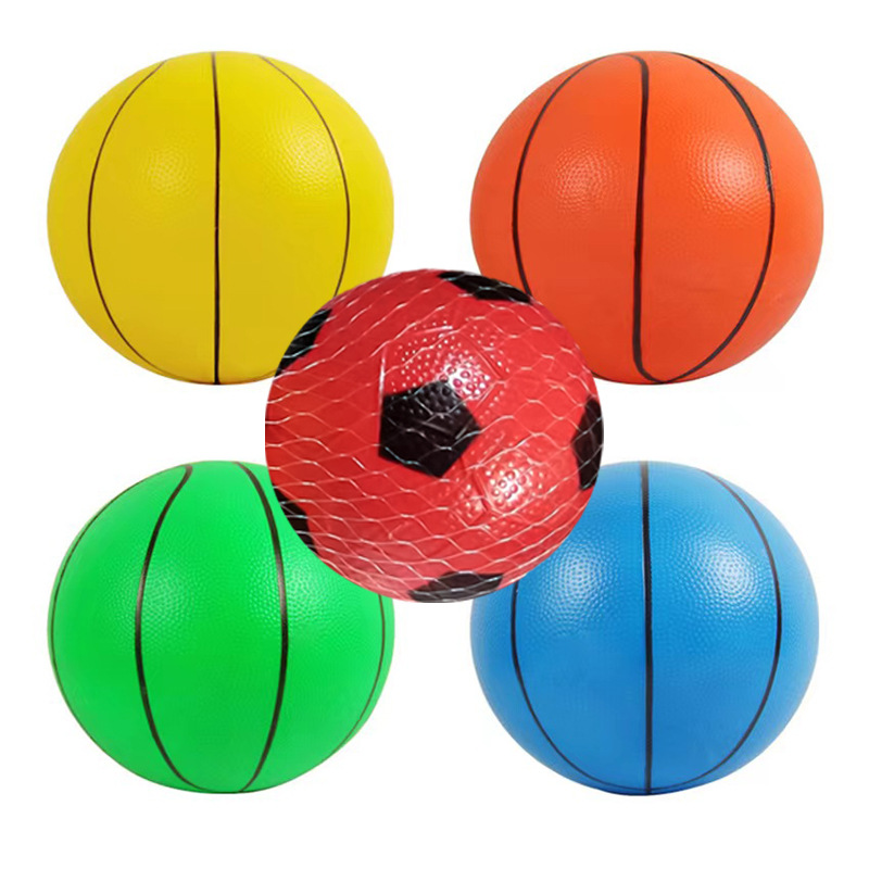 Factory Wholesale Tricolors PVC Inflatable Drawing Line Children's Sports Basketball Toy Ball Football Basketball Pat Ball