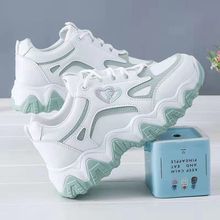 波鞋运动鞋女2022秋季新款休闲女鞋皮面鞋女小白鞋女学生跑步鞋子