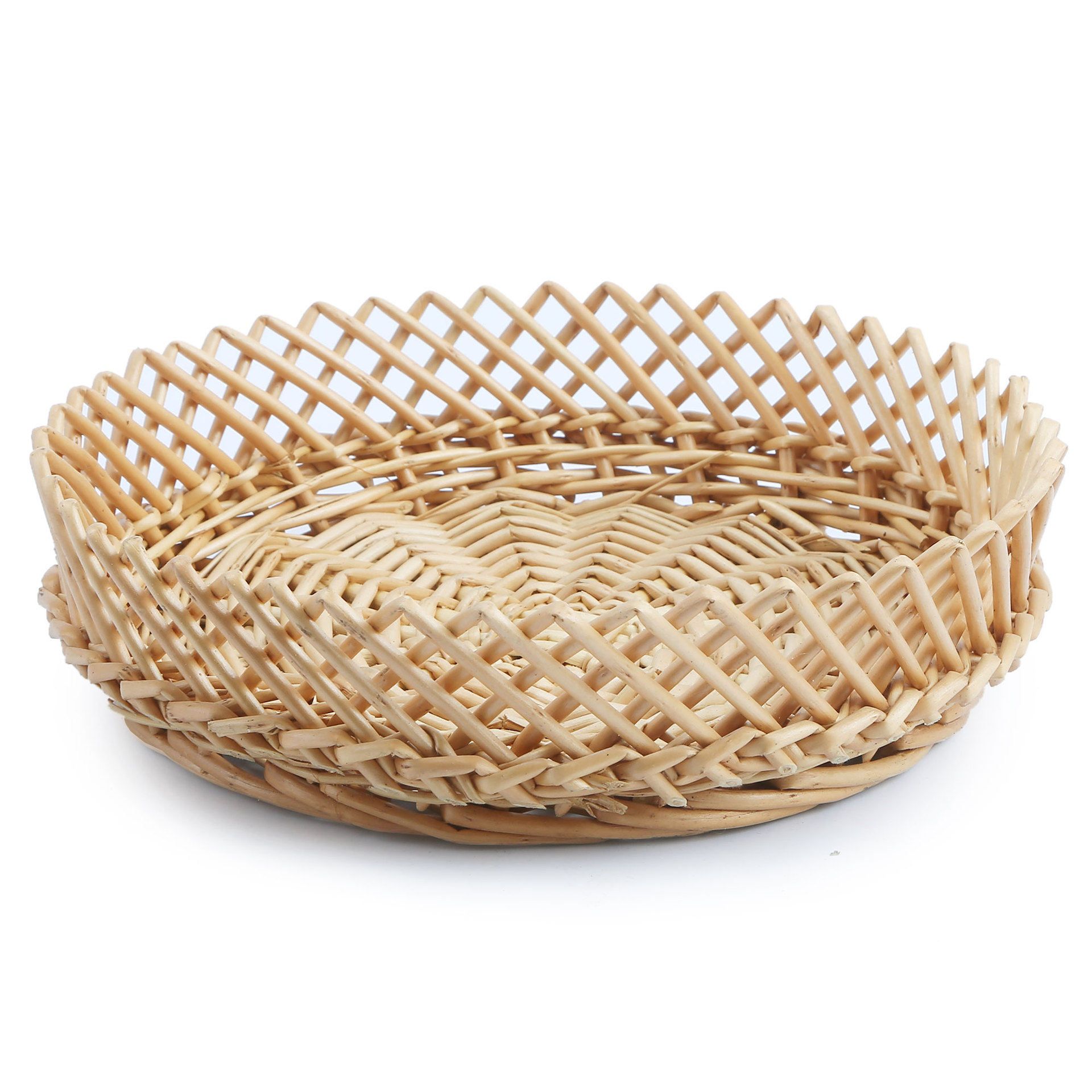 藤编面包筐水果篮厨房桌面零食杂物馒头鸡蛋收纳框圆形柳编编织筐