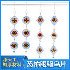 源头批发恐怖眼驱鸟反光片外贸农场果园亚克力炫彩镭射防鸟片