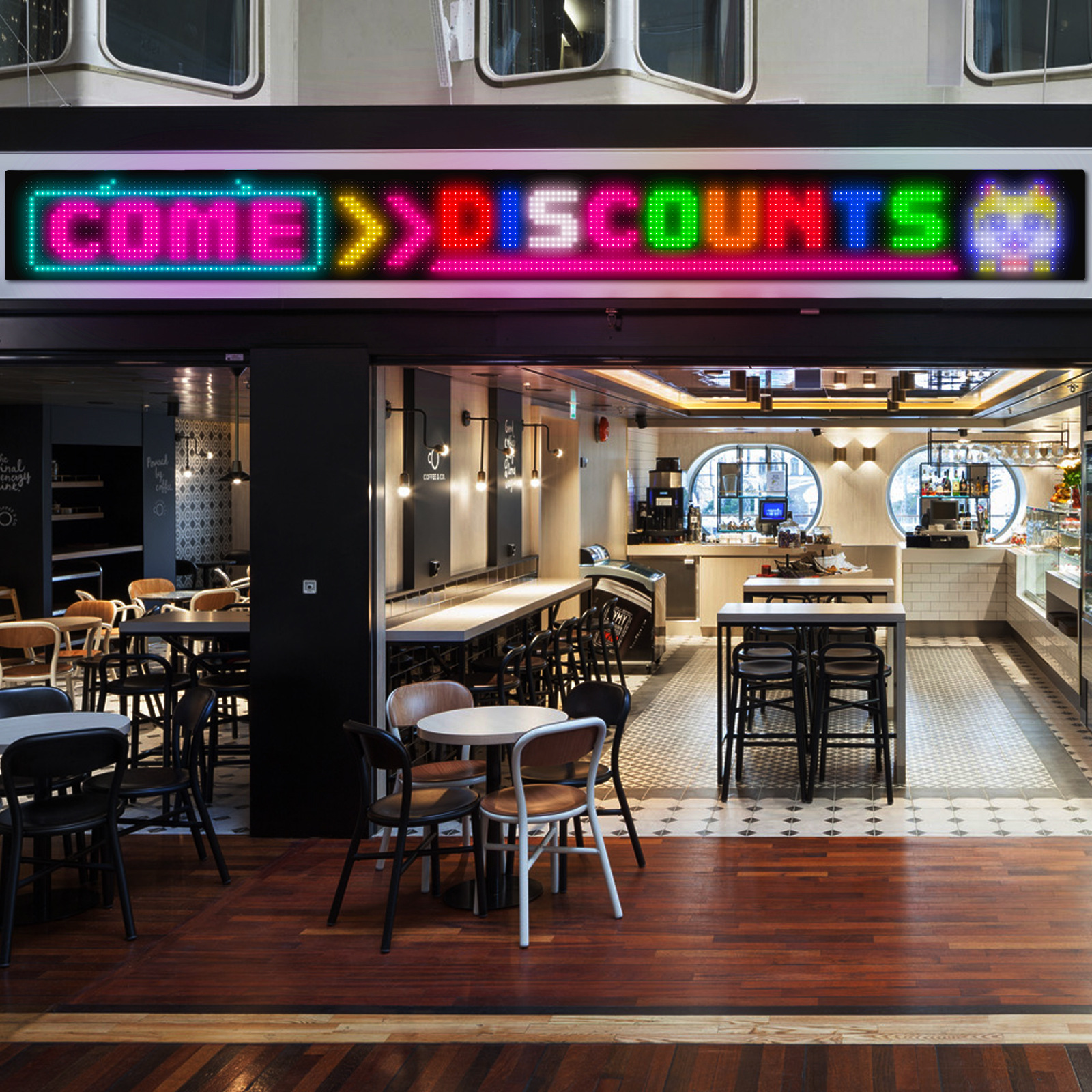 LED柔性显示屏电子广告牌商店广告全彩软屏DIY编辑滚动文字幕时钟