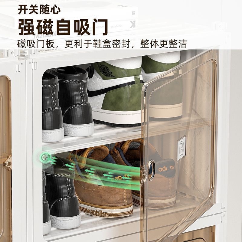 可折叠鞋盒折叠式鞋架柜子简易便携宿舍靴子收纳防尘伸缩式鞋柜子