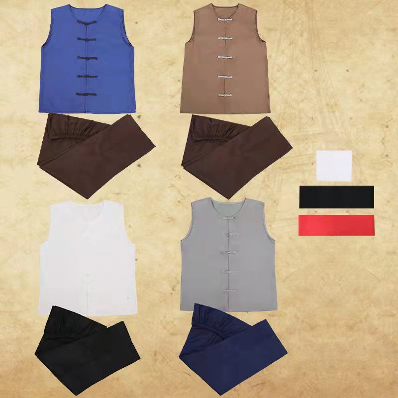 复古农民男马甲背心马褂服装陕北农村阿宝汗衫儿童中式盘扣演出服