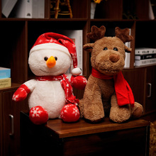 跨境圣诞老人麋鹿公仔毛绒玩具雪人圣诞节礼物外贸摆件橱窗装饰品