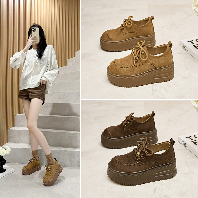 发泡底2025新款秋季单鞋增高复古冬季加绒博肯鞋通勤乐福鞋313233