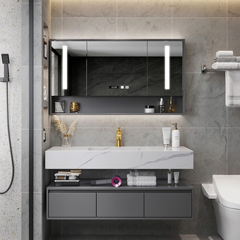 新款岩板浴室柜组合卫生间加厚酒店风洗手洗脸盆柜现代简约洗漱台