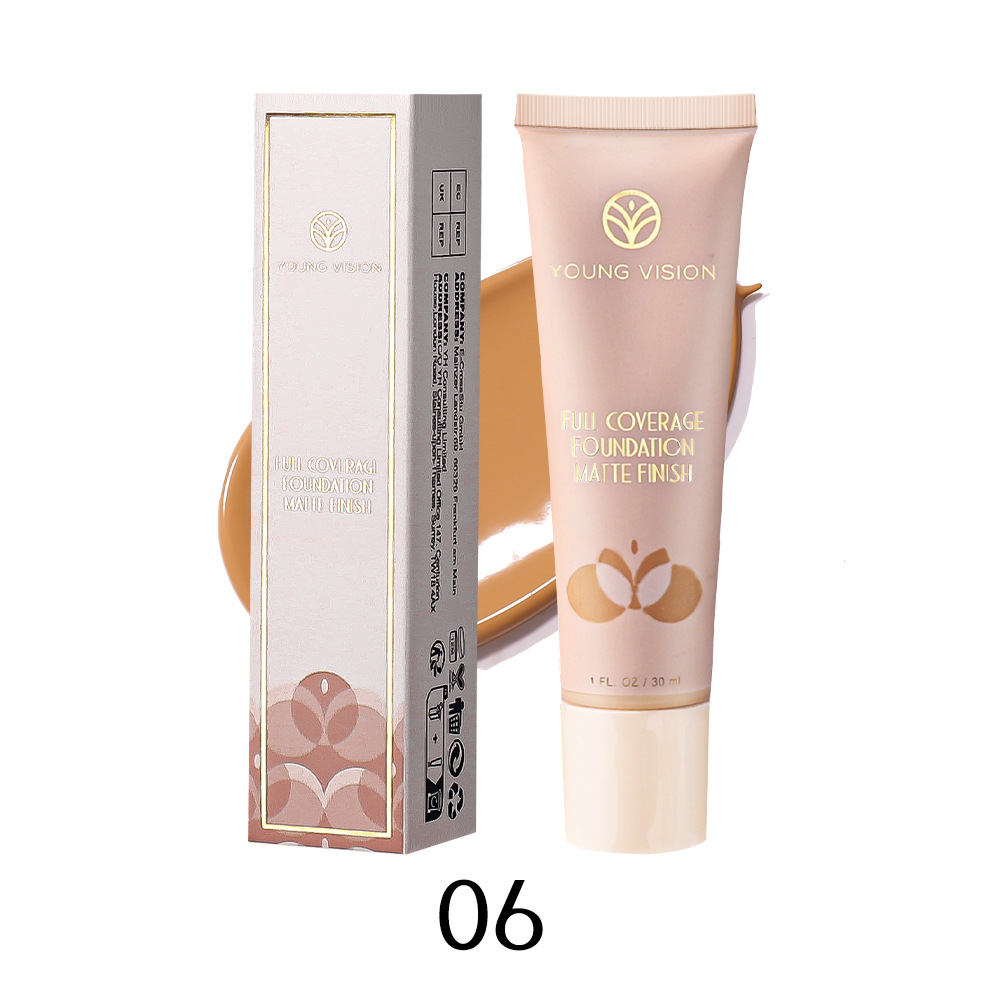 Young Vision 6 Color Matte Liquid Foundation Concealer Spot Acne Marks Wheat Color Repair Foundation Cream