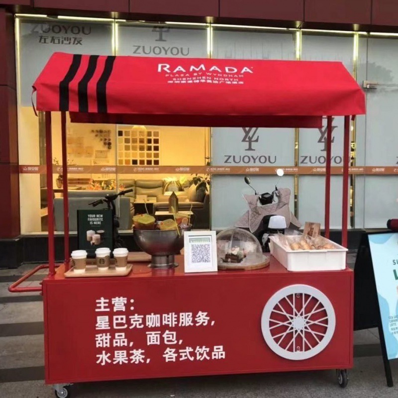 摆摊推车小推车网红夜市移动室外小本生意甜品卖花炸土豆展示架