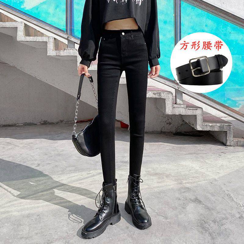 Black and Gray High Waist Flared Jeans Women's Micro-Pull Design Autumn and Winter 2022 New Slim Fit Retro Trousers Trendy Ins