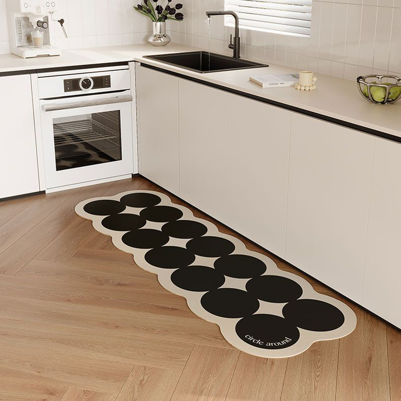 现代简约长条厨房吸水硅藻泥地垫家用厨房防滑踩脚垫好打理脚踏垫