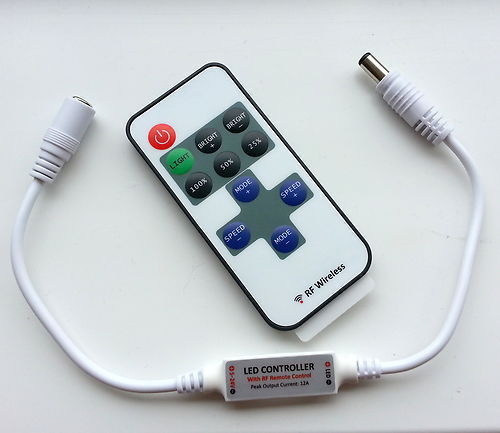 迷你单色灯条控制器 led单色灯带调光器 rf无线射频遥控器 带dc头