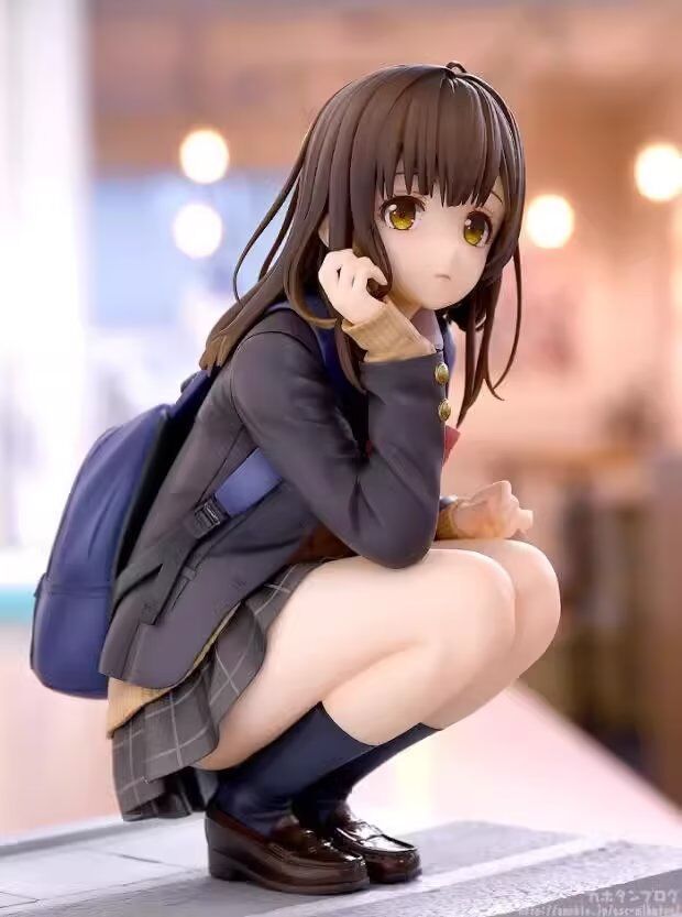 二次元 美少女 剃须 然后捡到女高中生 荻原沙优蹲姿动漫手办批发