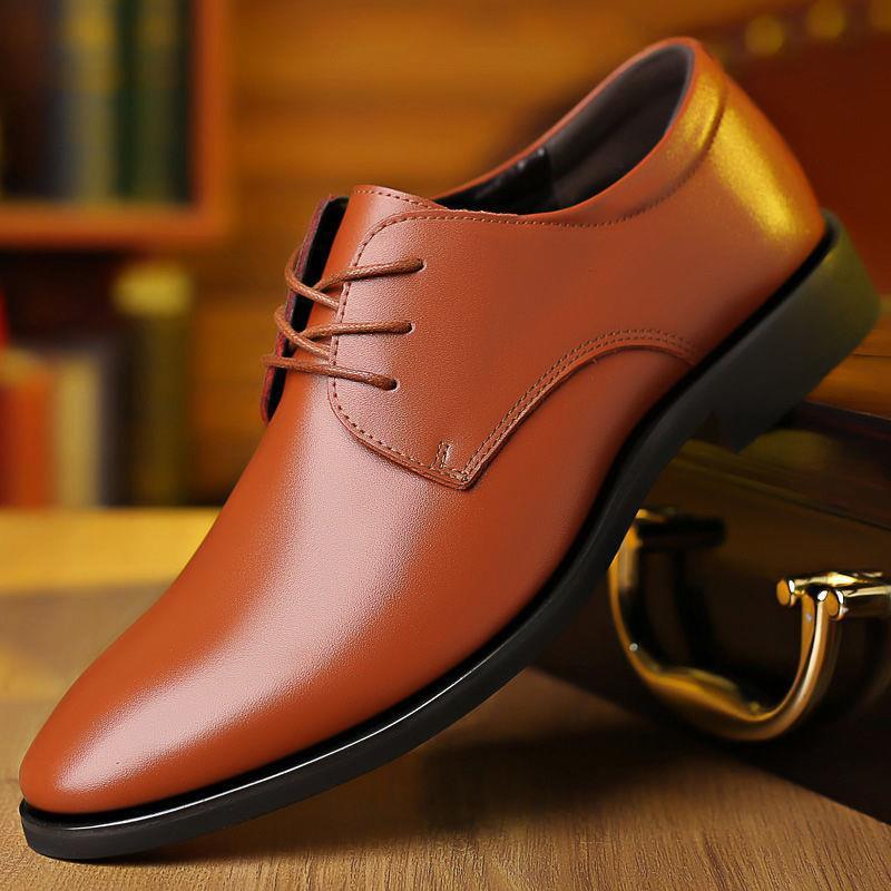 Leather Shoes Men's British Business Casual Shoes Korean Style Trendy Work Shoes Driving Shoes Groomsman Shoes Wedding Shoes