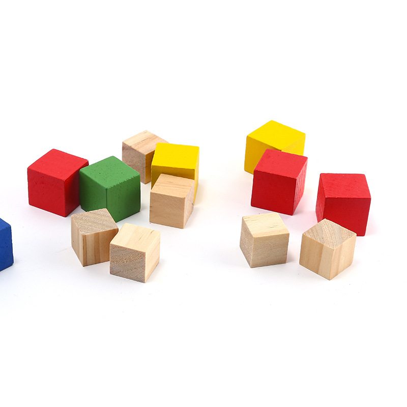 厂家木质工艺品 小木块 桌游 卡通木块 积木块 diy木块 厂价批发