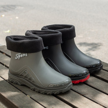 一件代发2024新款时尚日韩潮流男士雨鞋雨靴耐磨可拆卸保暖外穿休