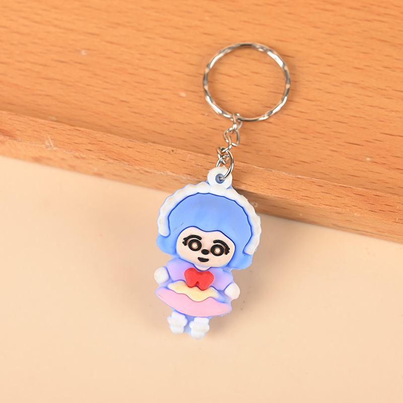 Pvc Cartoon Soft Rubber Keychain Customized Mascot Anime Doll Silicone Diy Car Keychain Pendant