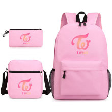 韩团Twice周边双肩背包青少年书包三件套大容量户外旅行背包书包